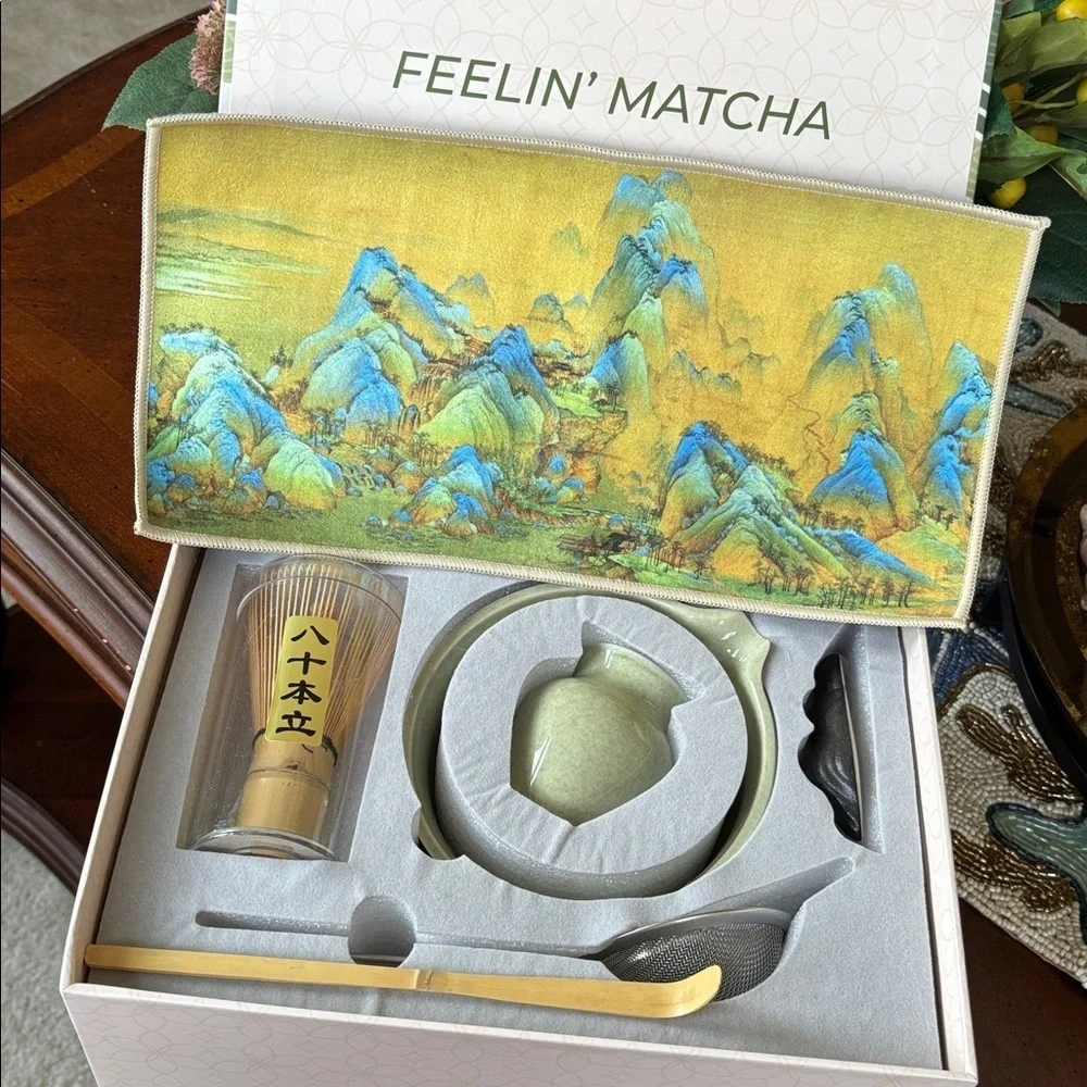 Brand New Matcha Whisk Set 8-Piece Japanese Tea Ceremony Kit Ceramic Bamboo